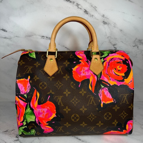 Louis Vuitton Monogram Roses Speedy 30 bag LV Vintage Flower Tote Sprouse Tote - Picture 4 of 16